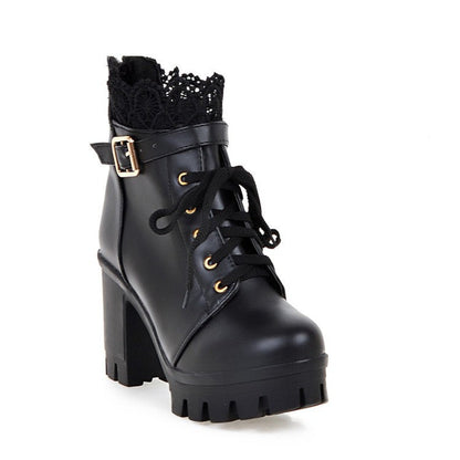 Ravelle | Stylish Lace-Up Boots with Sturdy Heel