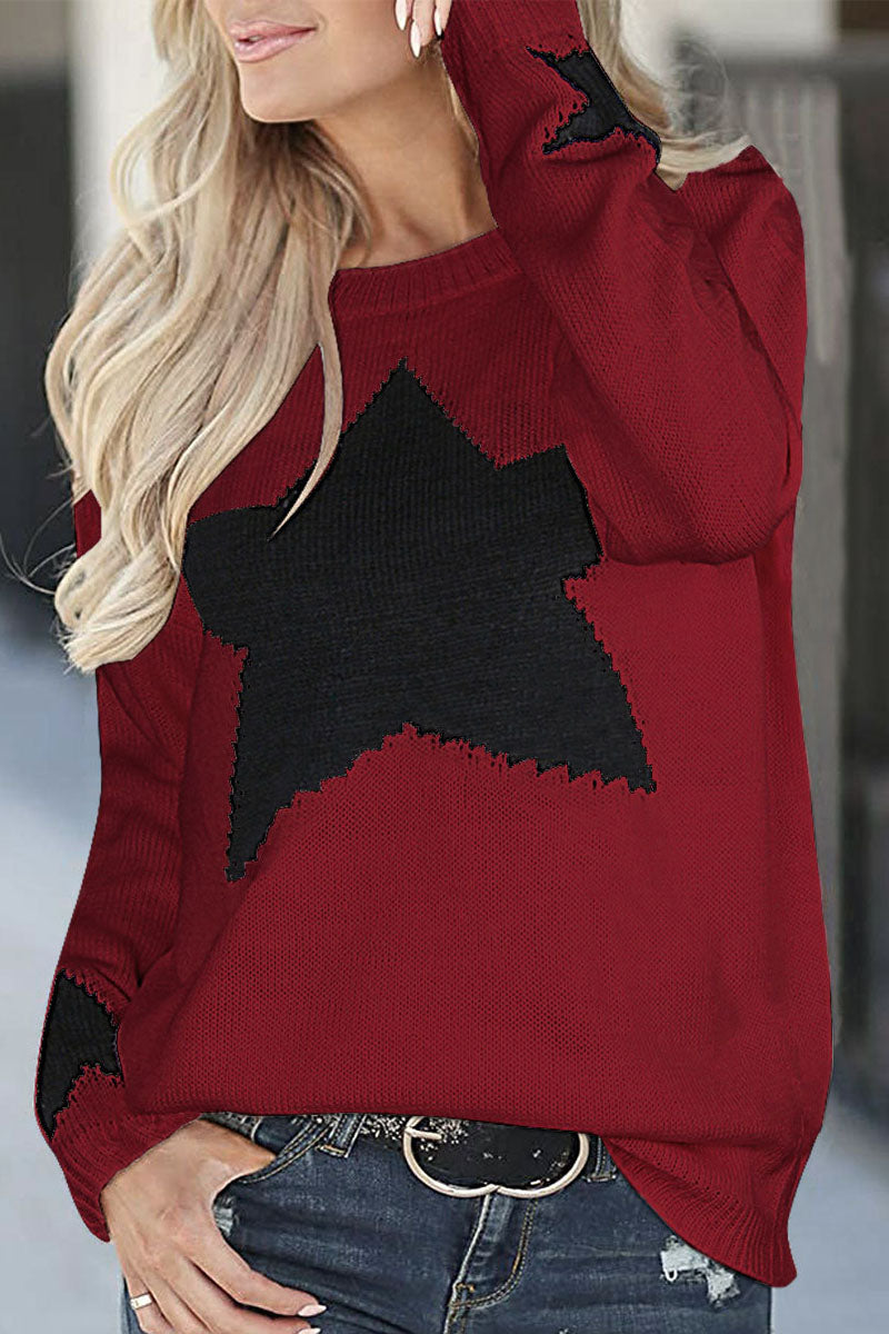 Olvera | Star Pattern Knit Sweater for Women