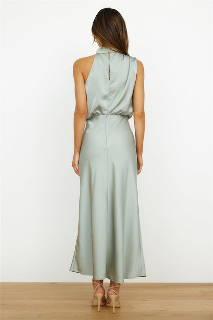 Zenith - Elegant Midi Dress with Asymmetric Round Neckline