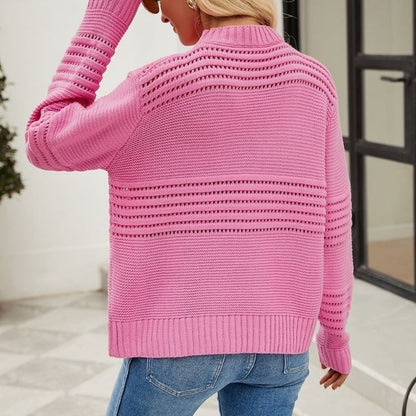 Fivani | Solid Knit Sweater with Cut-Out Accents