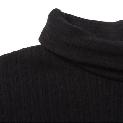 Sivora | Women’s Knitted Sweater with Asymmetrical Collar and Ribbed Pattern