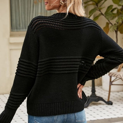 Fivani | Solid Knit Sweater with Cut-Out Accents