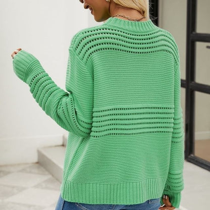 Fivani | Solid Knit Sweater with Cut-Out Accents