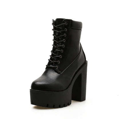 LuxeStride | Stylish High Heel Ankle Boots