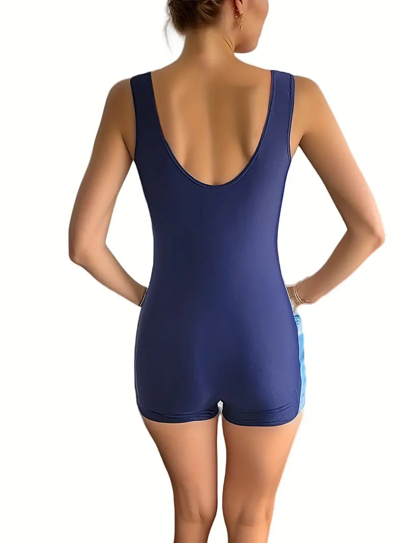 Orbit One-Piece Swimsuit with Round Neckline for Competitions