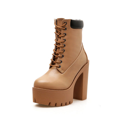 LuxeStride | Stylish High Heel Ankle Boots