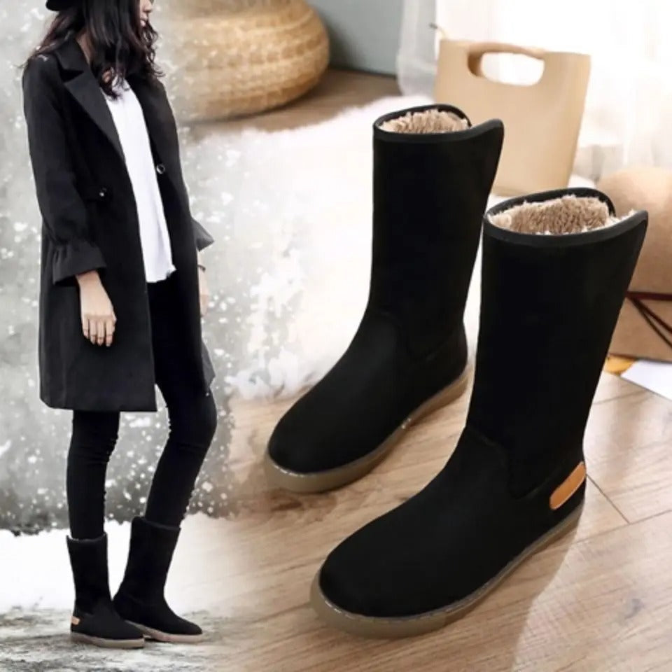 FrostStep | women's fleece-lined winter boots with flat soles