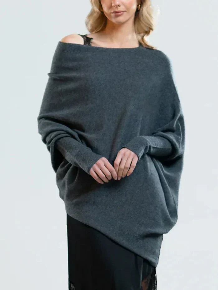 RenateGlow | Women's Asymmetric Off-Shoulder Sweater – Stylish and Elegant for Every Occasion