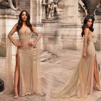 EchoFlare - Elegant slit dress for special occasions