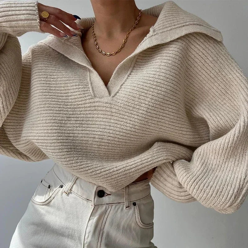 Vero | Women's V-Neck Sweater, Loose and Stylish, Perfect for Everyday Wear