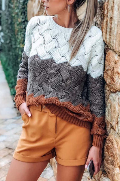 Colora | Stylish Colorblock Knit Sweater