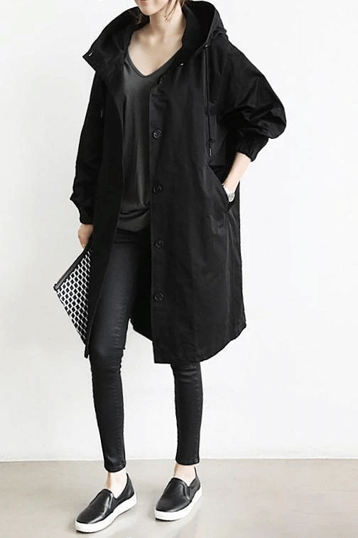 Hina - Stylish oversized coat with a hood