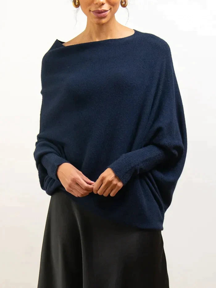 RenateGlow | Women's Asymmetric Off-Shoulder Sweater – Stylish and Elegant for Every Occasion