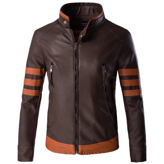 Everett - Elegant Men's Leather Jacket with Unique Design