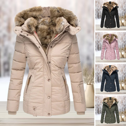 Sia- Padded winter jacket with faux fur hood