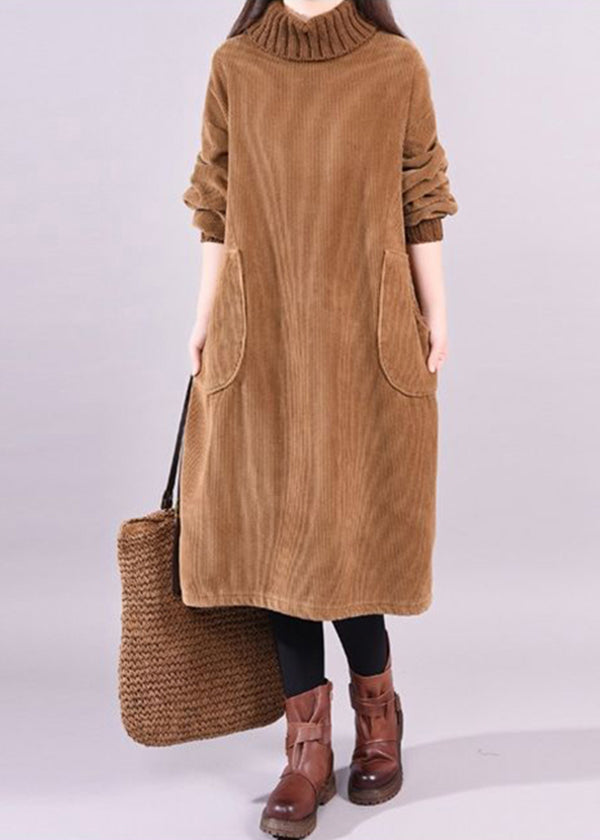 Nova - Patchwork Thick Cord Dress for Women | Stylish and Cozy Winter Wear