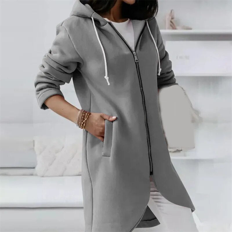 Lieselotte | Women's Hooded Jacket with Zipper and Drawstring