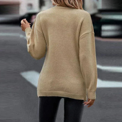 CozyWrap | Women's Asymmetric V-Neck Wrap Knit Sweater – Cozy and Stylish for Winter