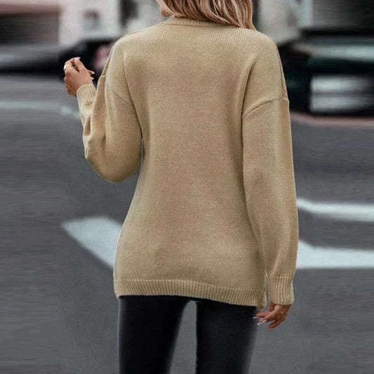 CozyWrap | Women's Asymmetric V-Neck Wrap Knit Sweater – Cozy and Stylish for Winter