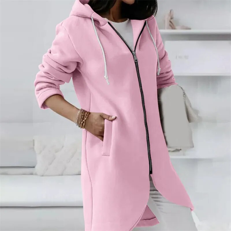 Lieselotte | Women's Hooded Jacket with Zipper and Drawstring