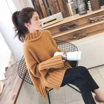 Sable - High-Neck Premium Warm Red Knit Sweater for Women | Cozy and Stylish Winter Wear