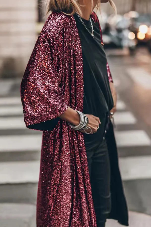 Mira | Elegant Sequin Knit Cardigan