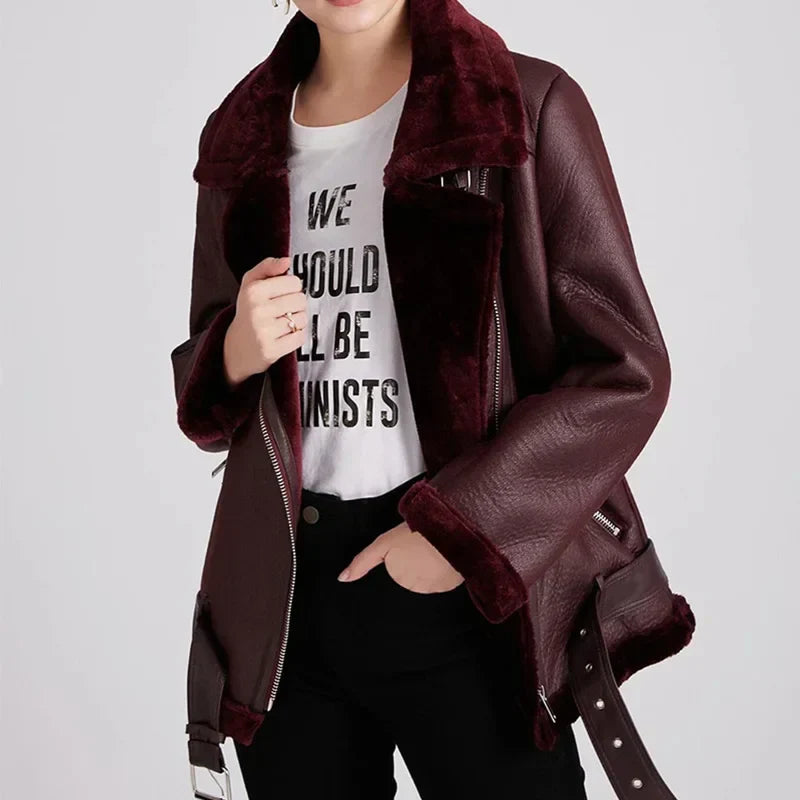 Livia | Women's Thick Faux Leather Jacket