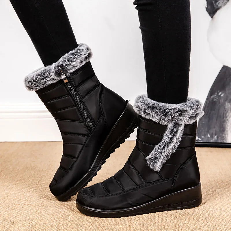 Modeva | Waterproof Women’s Ankle Boots with Fleece Lining and Side Zipper.