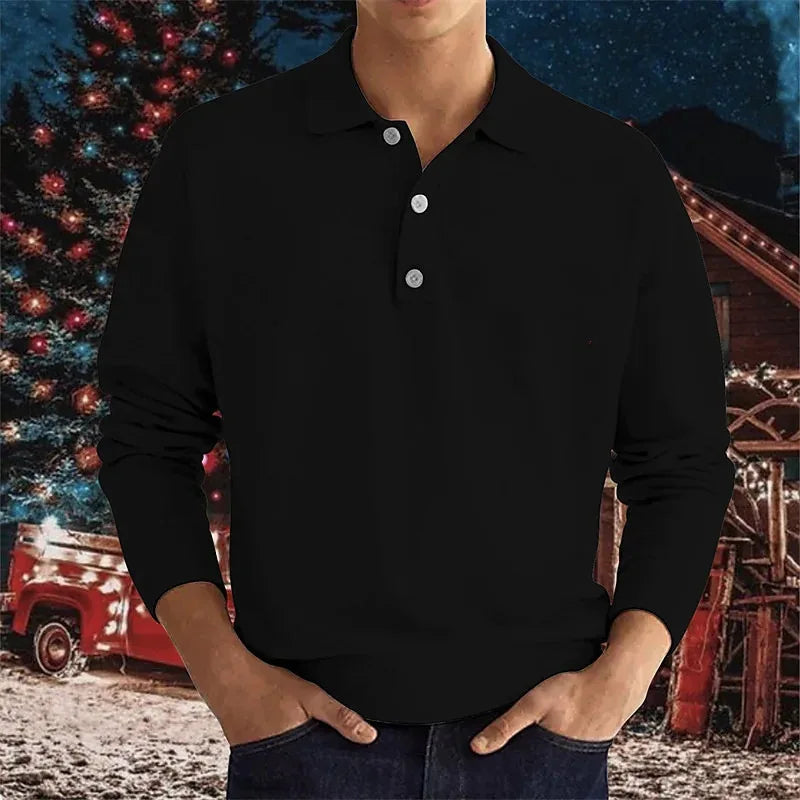 Luca | Men's Cotton Long-Sleeve Polo Shirt