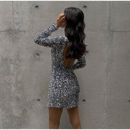 Glitter Sparkling Backless Party Dress for Unforgettable Nights