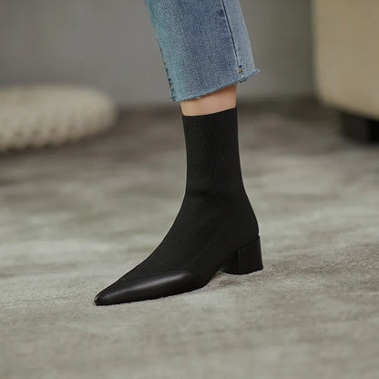 Gleam - Sock Boots with Leather Accent for Women | Stylish and Comfortable Footwear