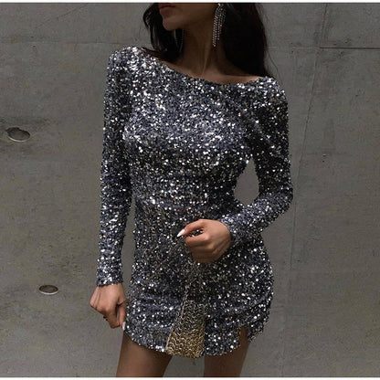 Glitter Sparkling Backless Party Dress for Unforgettable Nights