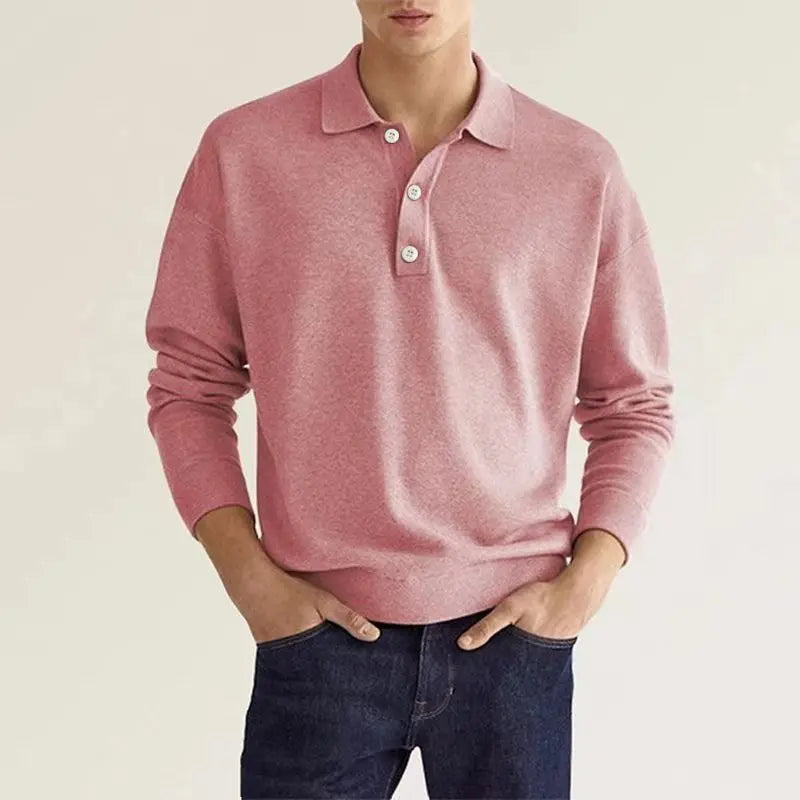 Luca | Men's Cotton Long-Sleeve Polo Shirt