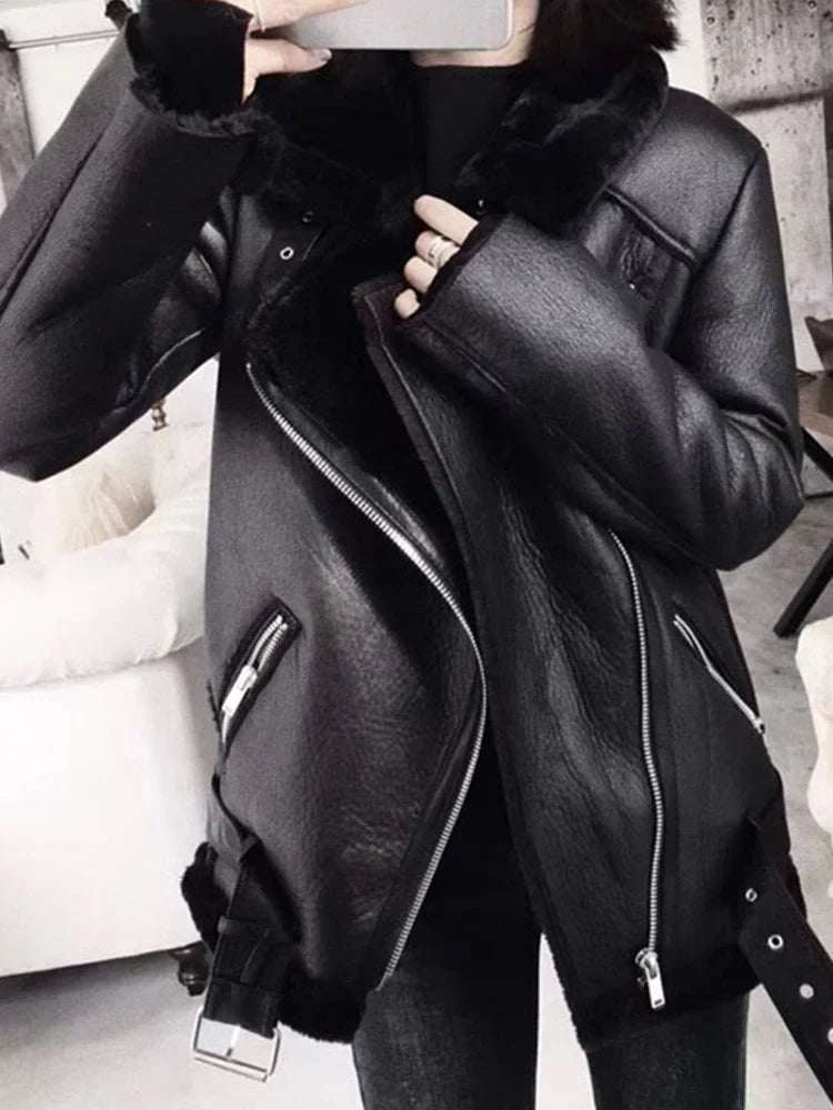 Livia | Women's Thick Faux Leather Jacket