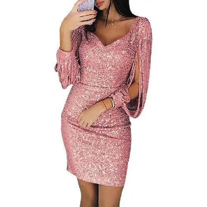 Crimson Sparkle Sequin Mini Dress | A Dazzling Choice for Any Occasion