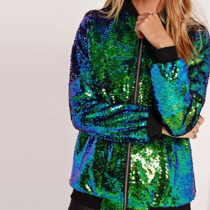 Bliss | Sequin Bomber Jacket for Women