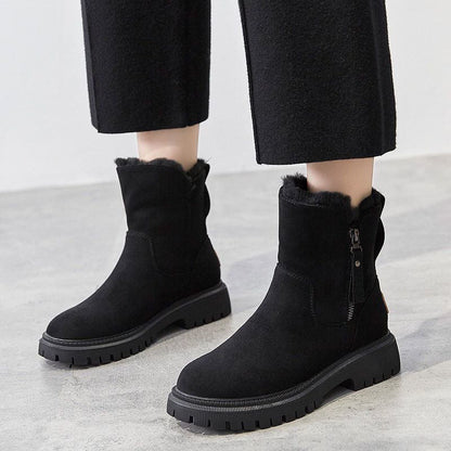 Sophie - Warm winter boots with zipper and fur lining