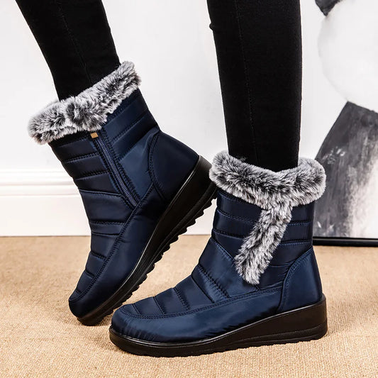 Modeva | Waterproof Women’s Ankle Boots with Fleece Lining and Side Zipper.