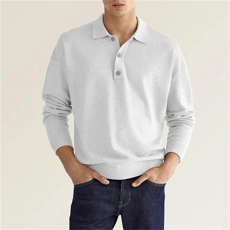 Luca | Men's Cotton Long-Sleeve Polo Shirt