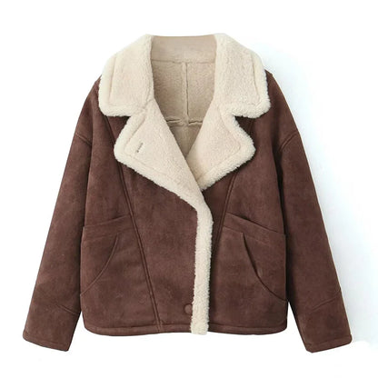 Lena | Fashionable Oversized Shearling Jacket for Women