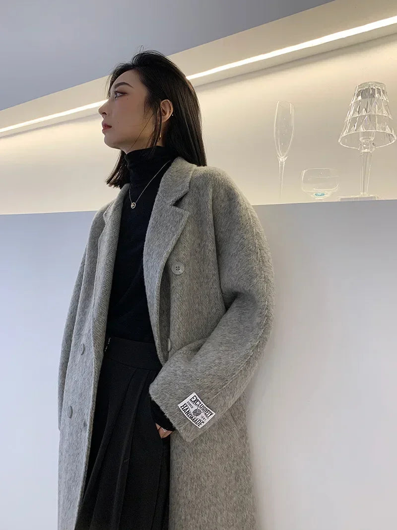 Myth | Women's Double-Breasted Wool Coat for Fall and Winter