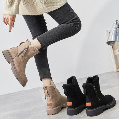 Sophie - Warm winter boots with zipper and fur lining