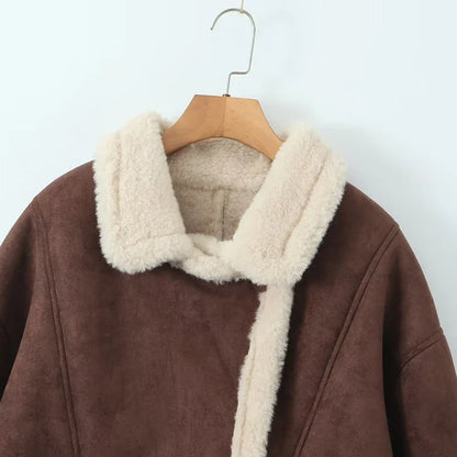 Lena | Fashionable Oversized Shearling Jacket for Women