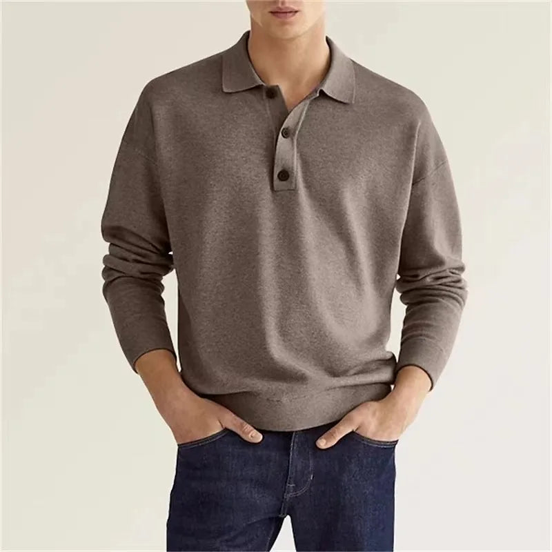 Luca | Men's Cotton Long-Sleeve Polo Shirt