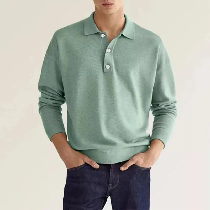 Luca | Men's Cotton Long-Sleeve Polo Shirt