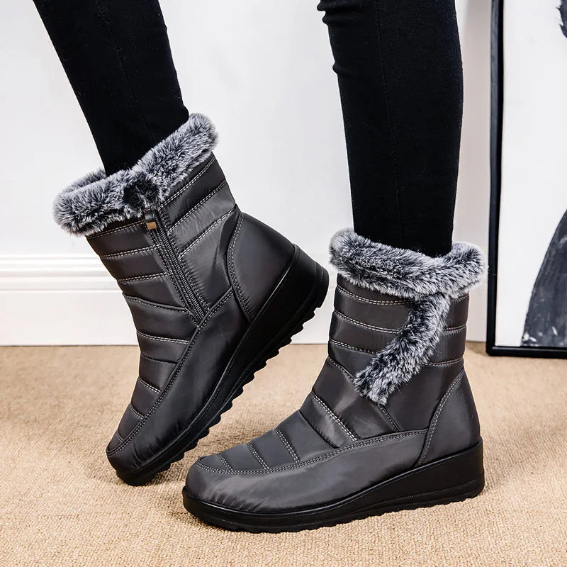 Modeva | Waterproof Women’s Ankle Boots with Fleece Lining and Side Zipper.