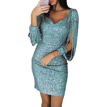 Crimson Sparkle Sequin Mini Dress | A Dazzling Choice for Any Occasion