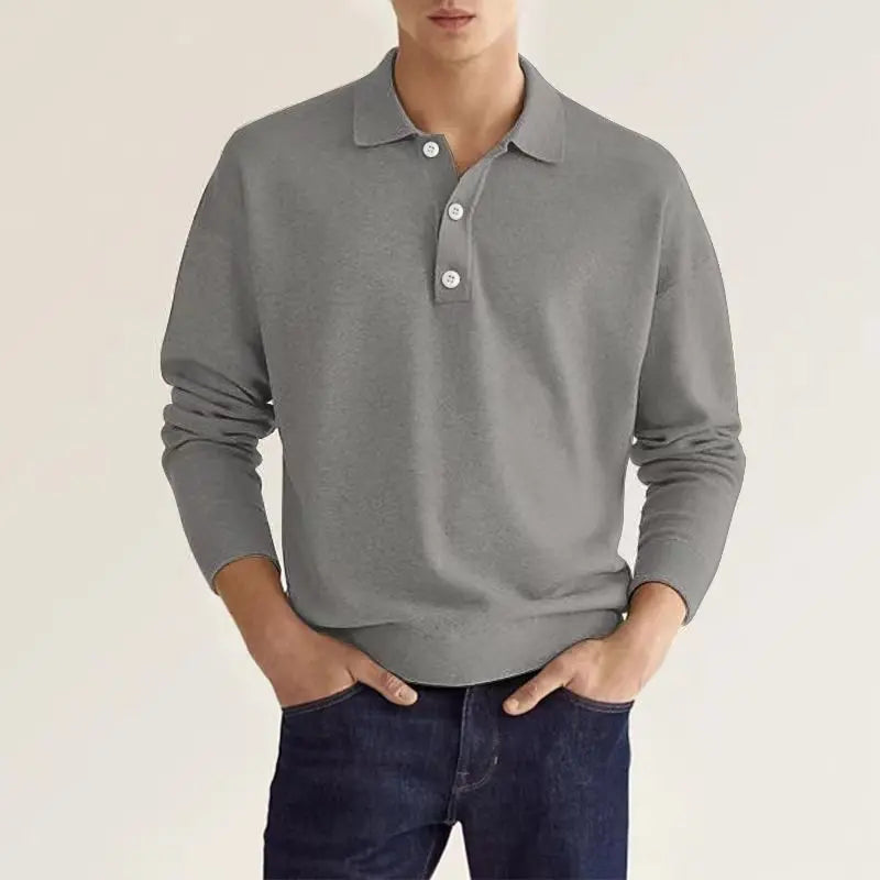 Luca | Men's Cotton Long-Sleeve Polo Shirt