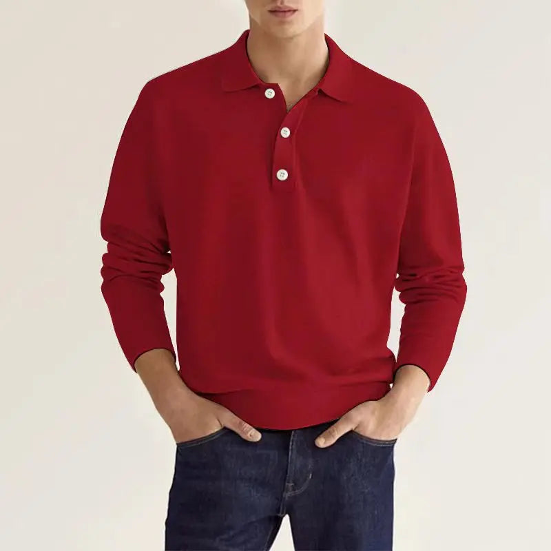 Luca | Men's Cotton Long-Sleeve Polo Shirt