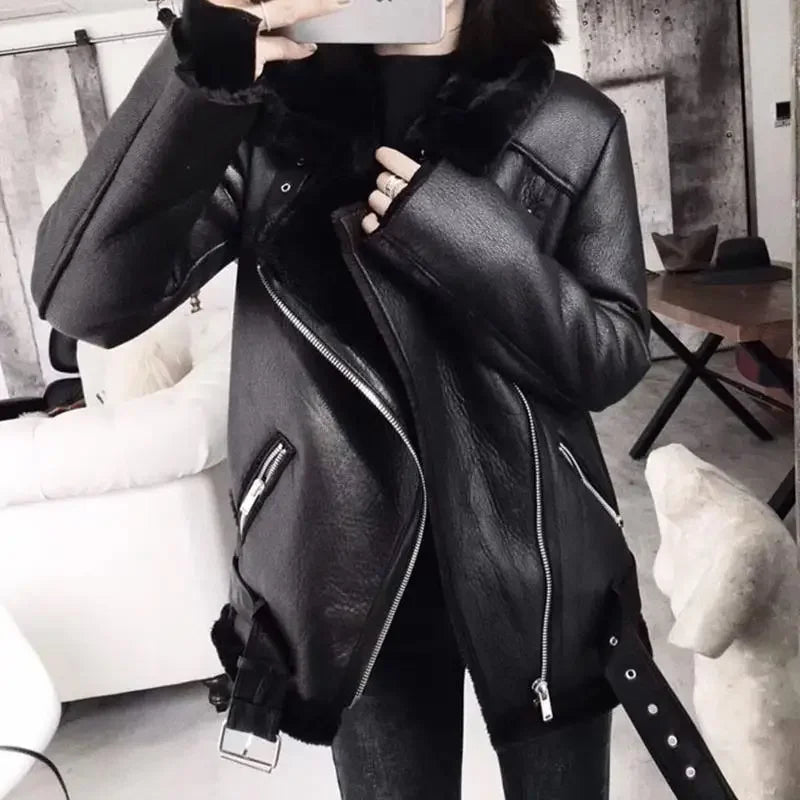 Livia | Women's Thick Faux Leather Jacket